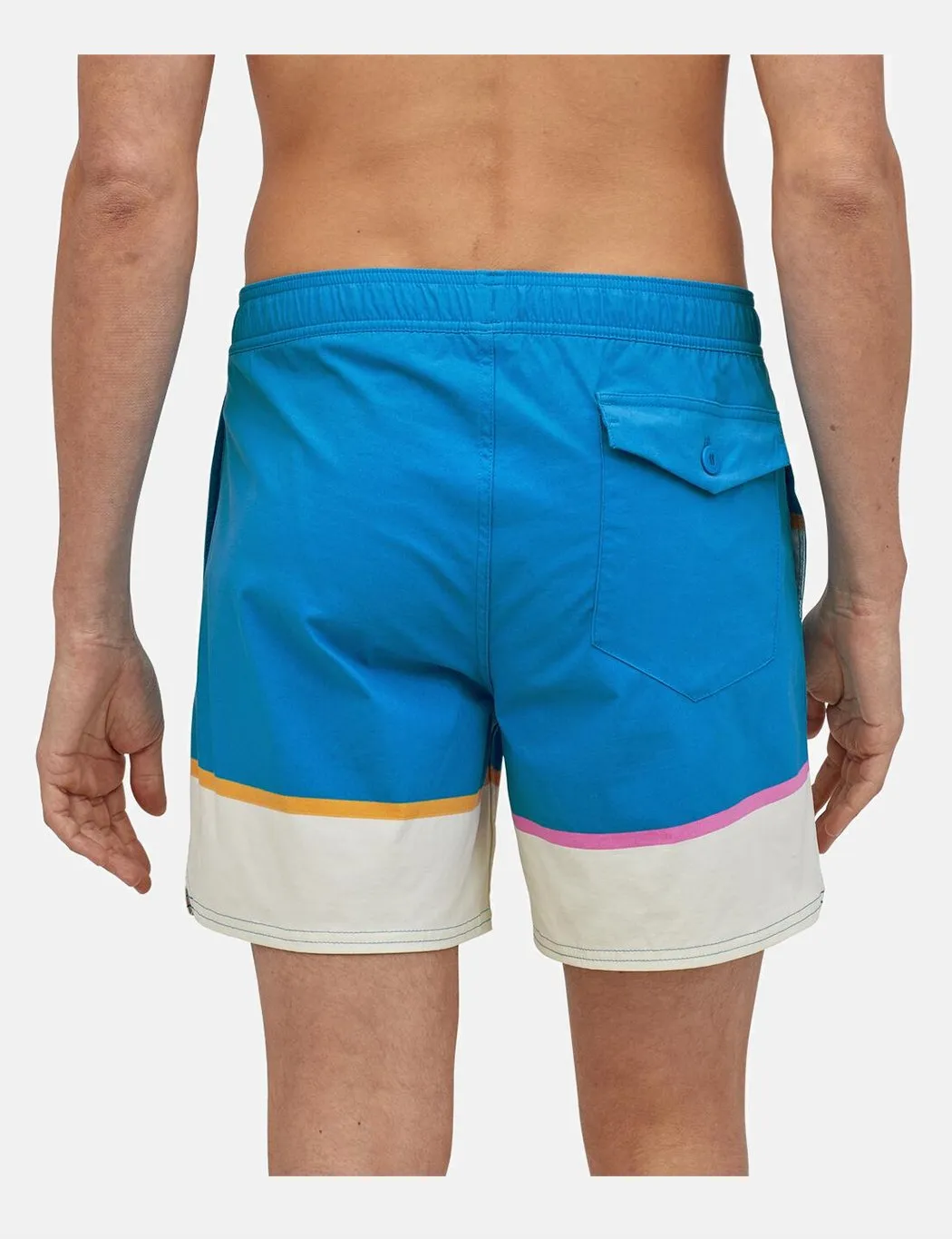 Patagonia Stretch Wavefarer Volley Shorts (16", Bottom Leg Stripe) - Joya Blue