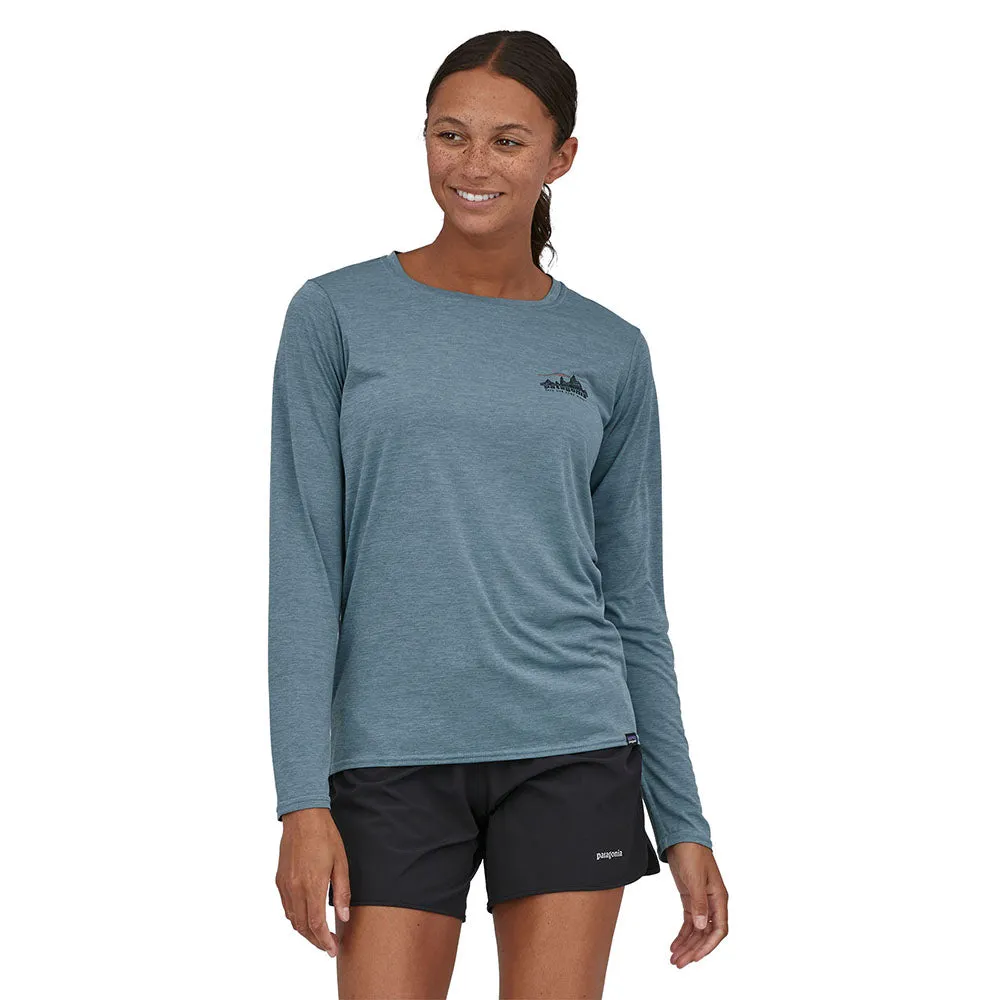 Patagonia Women's Long Sleeve Capilene Cool Daily Graphic Top - '73 Skyline: Light Plume Grey X-Dye