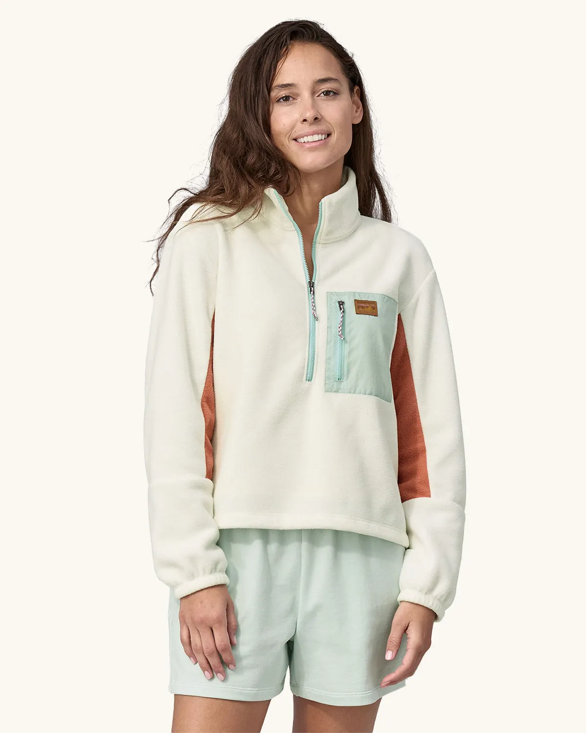 Patagonia Women's Microdini 1/2 Zip Fleece Pullover - Birch White