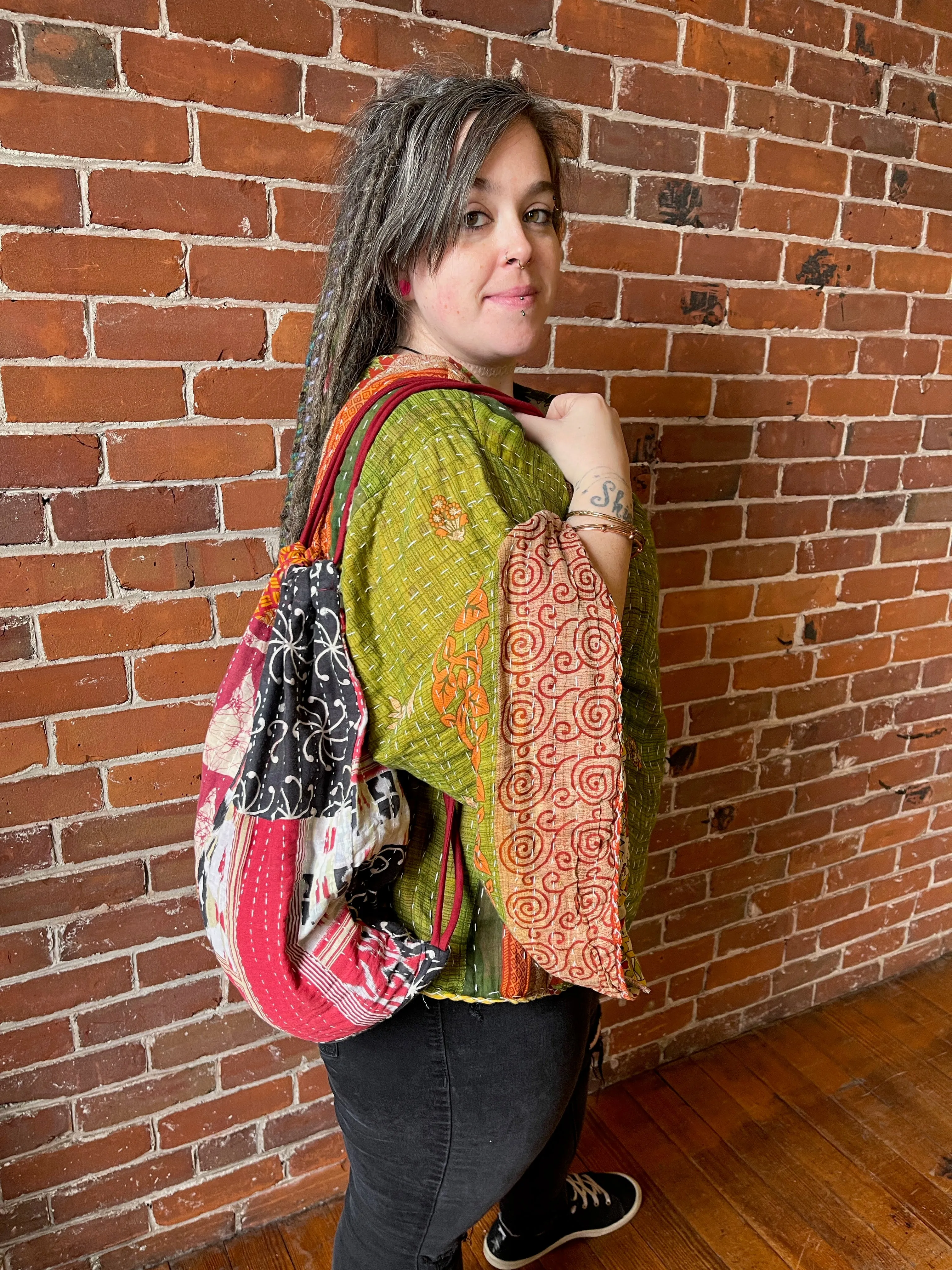 Quinn Patchwork Kantha Backpack