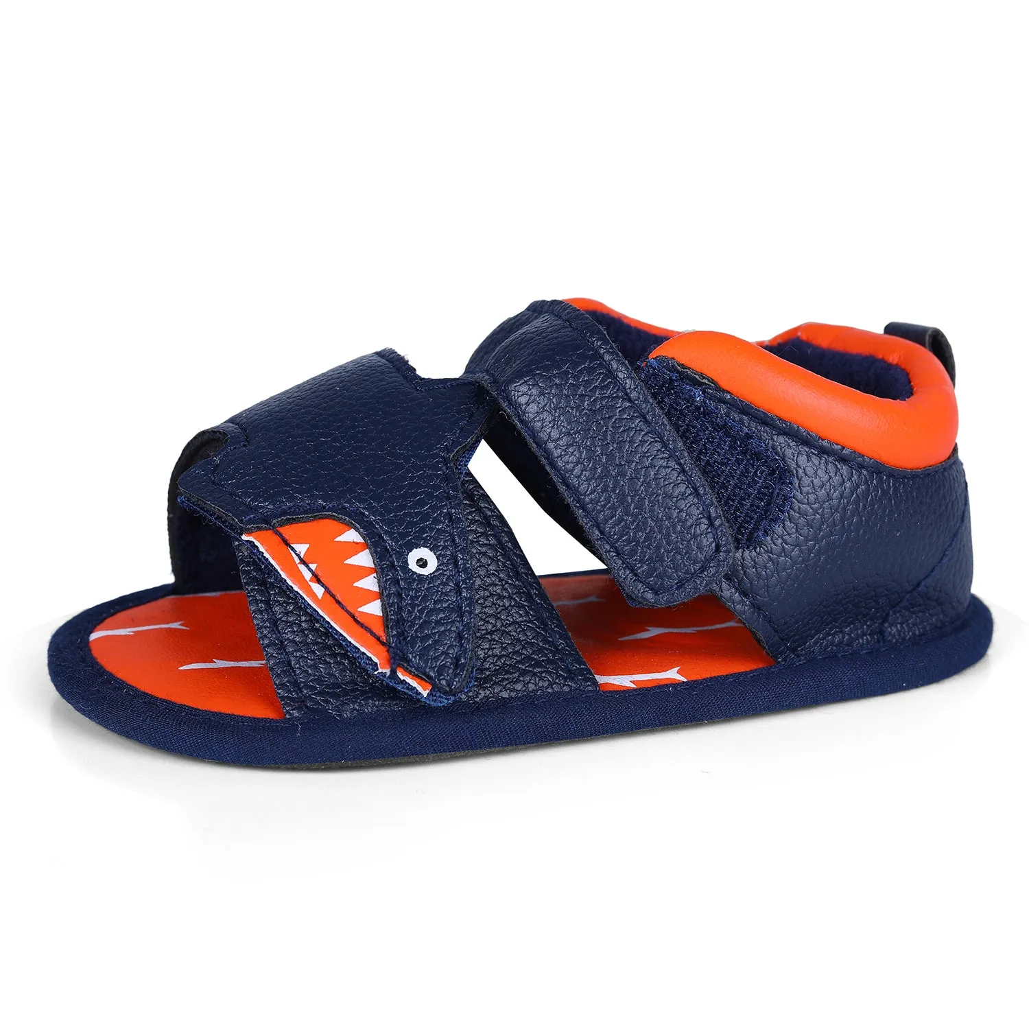 Shark Anti-Slip PU Leather Sole Sandals - Blue And Orange