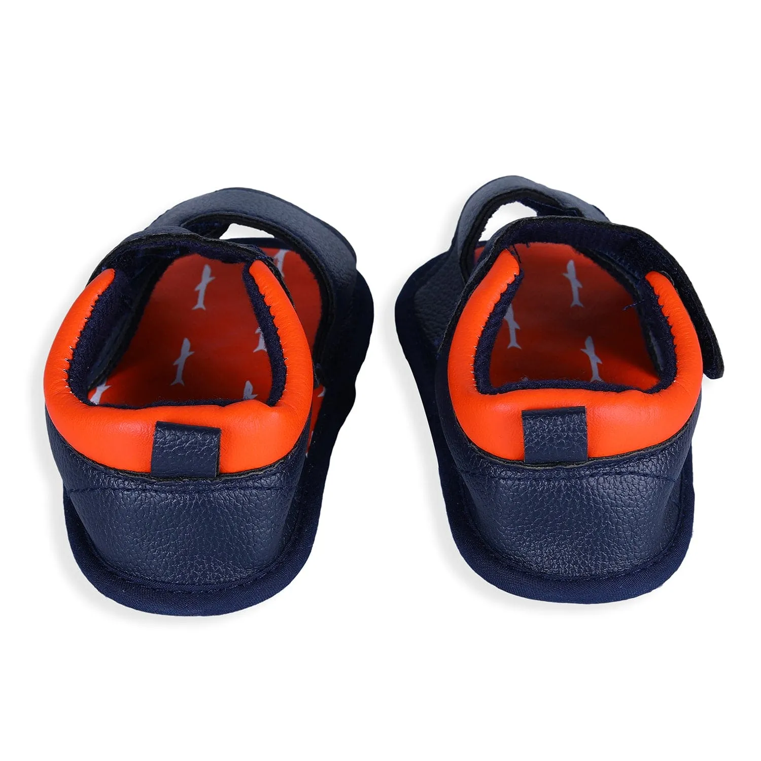 Shark Anti-Slip PU Leather Sole Sandals - Blue And Orange