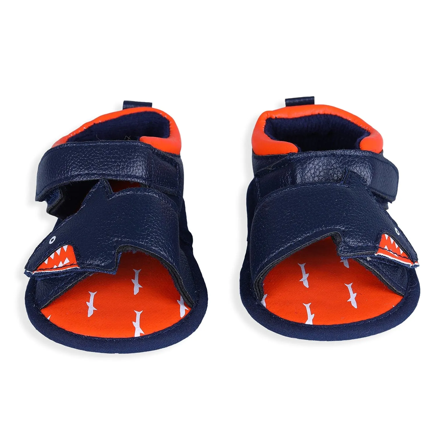 Shark Anti-Slip PU Leather Sole Sandals - Blue And Orange