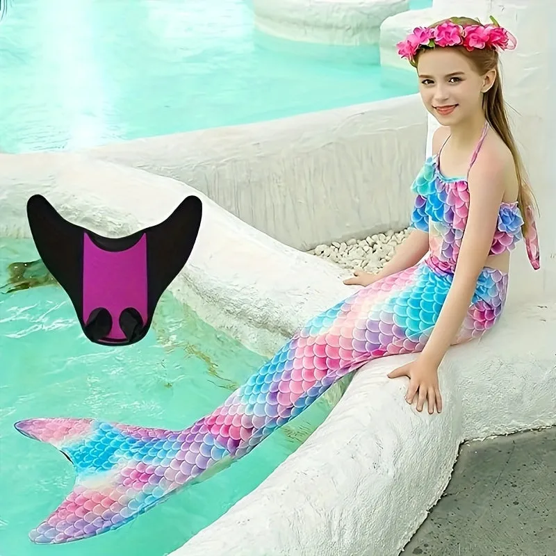 Teen mermaid swimming fins for water sports and snorkeling activities