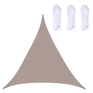 Triangle Outdoor Garden Sunshade Sail Waterproof Anti-UV Canopy, Size: 4m x 4m x 4m(Khaki)