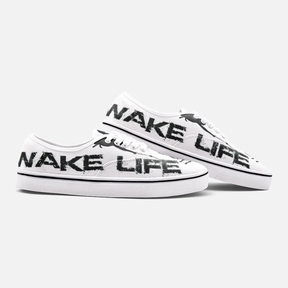 Unisex B/W H2OratZ Wake Life Canvas Shoes Fashion Low Cut Loafer Sneakers