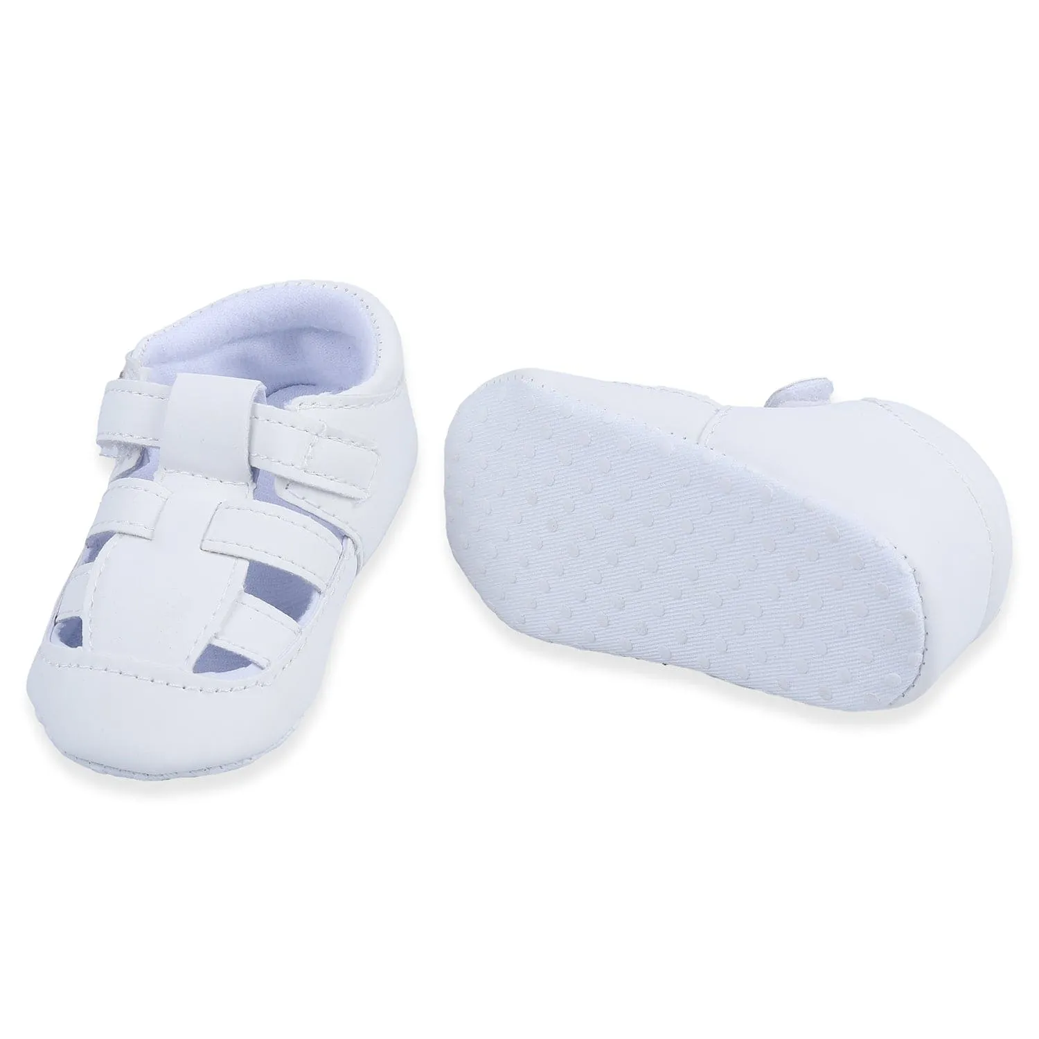 Velcro Hook-Loop Premium Anti-Slip Sandal Booties - White