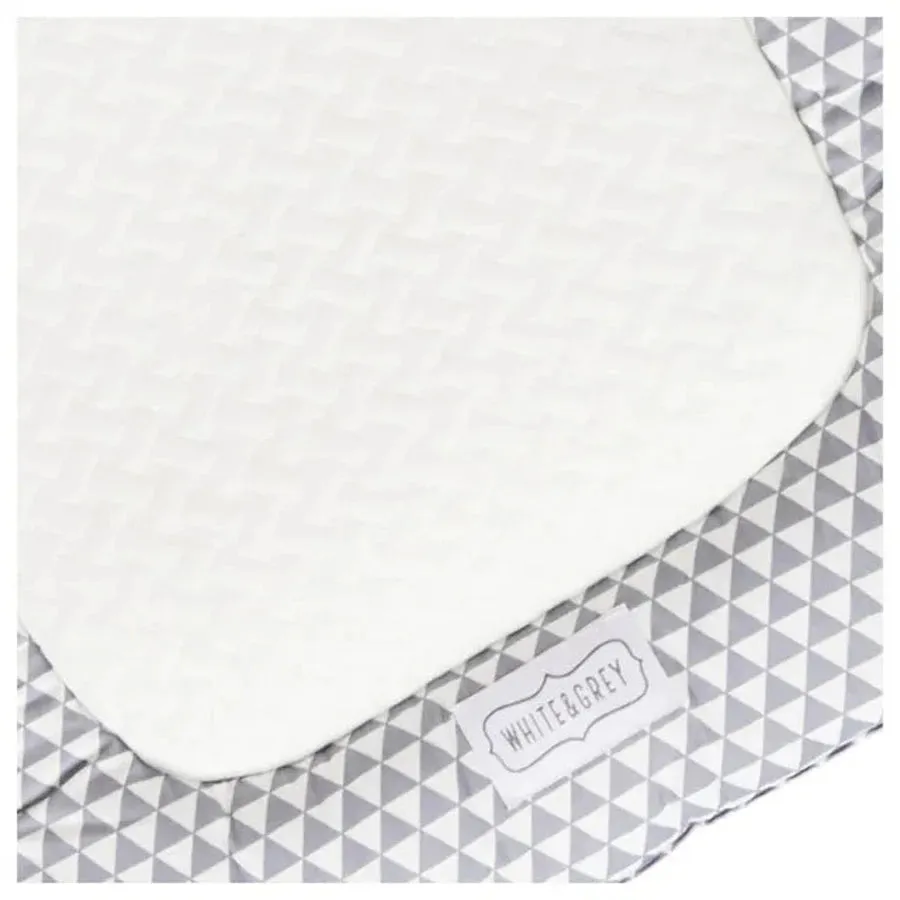 White & Grey Baby Mattress W/ Bamboo Paddings - Triangle