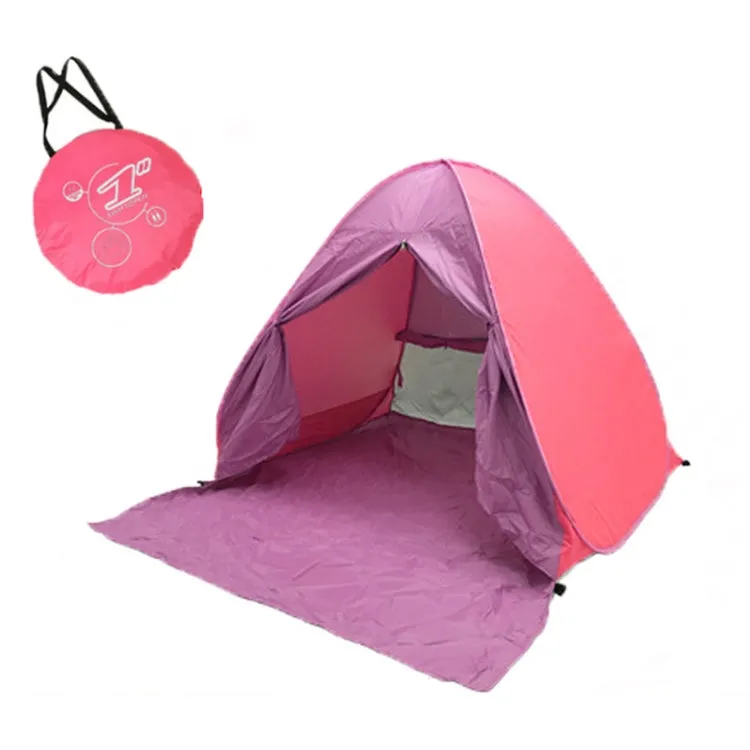 With Curtain Automatic Instant Pop Up Tent Potable Beach Tent, Size:  200x165x130cm(Pink)